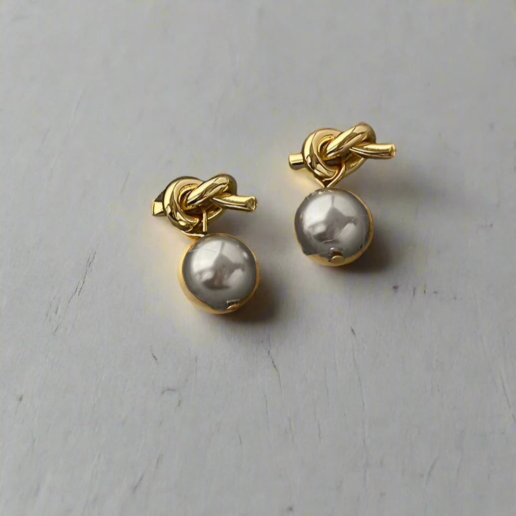 The Audrey Pearl Knot Earring