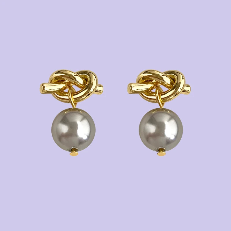 The Audrey Pearl Knot Earring