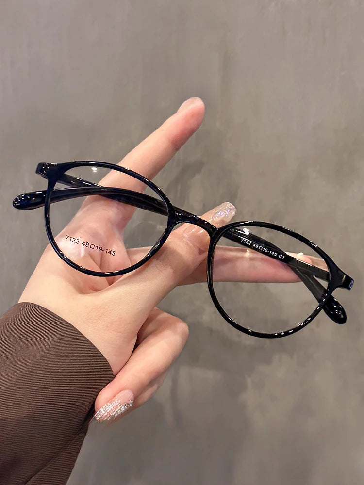 Retro Round frame anti-blue light glasses women men ultra-light computer blocking glasses lens leg fashion optical spectacle