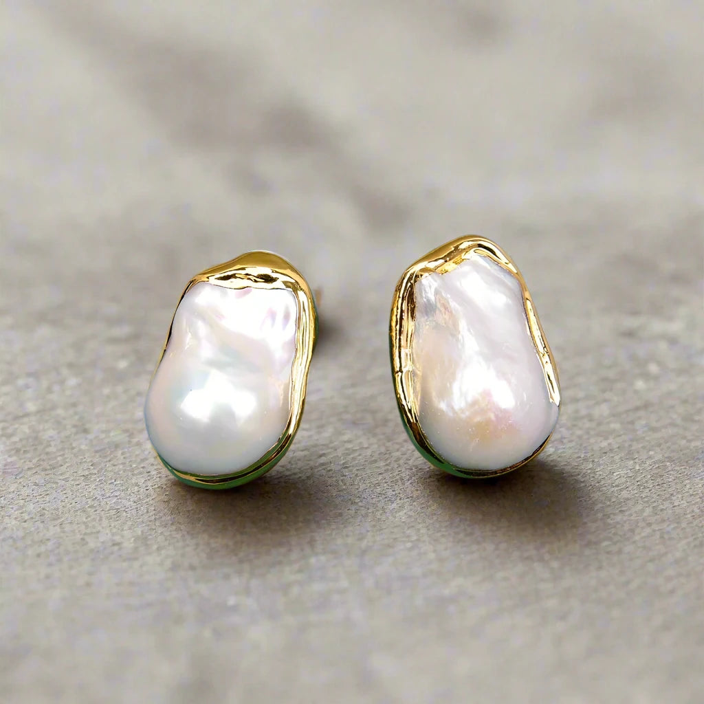 Baroque Pearl Stud Earrings