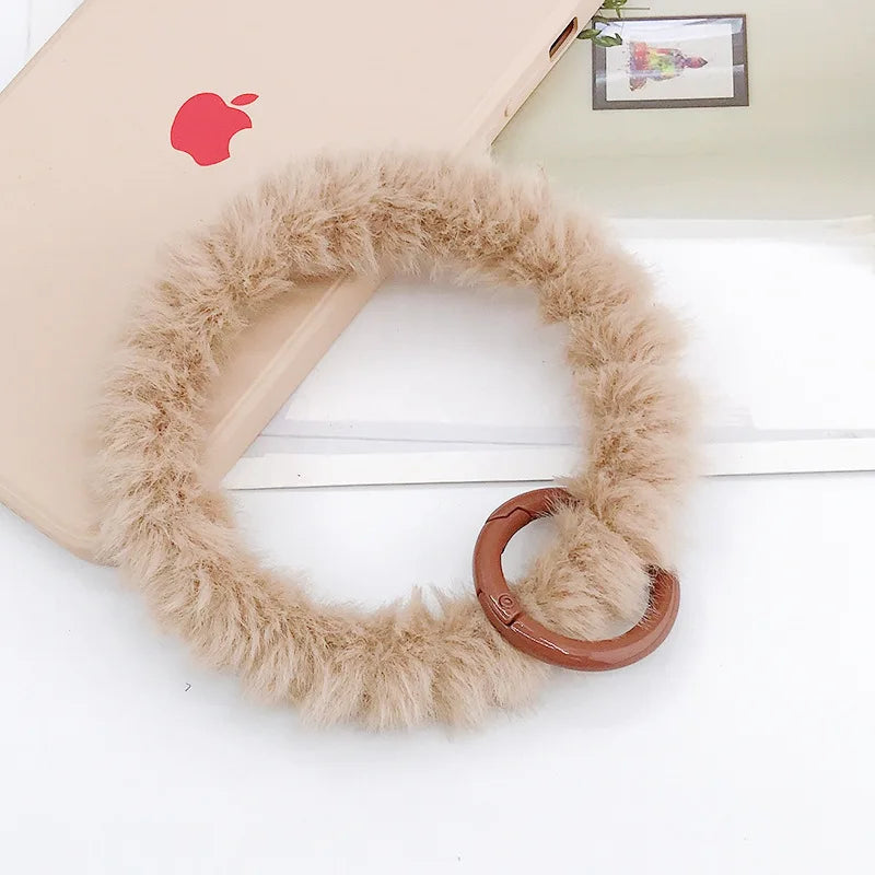 Fluffy Keychain Bracelet Chain