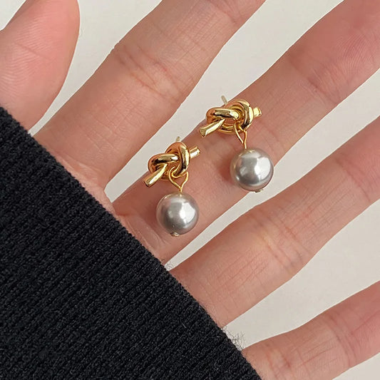 The Audrey Pearl Knot Earring