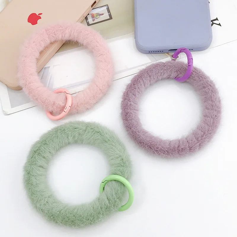 Fluffy Keychain Bracelet Chain