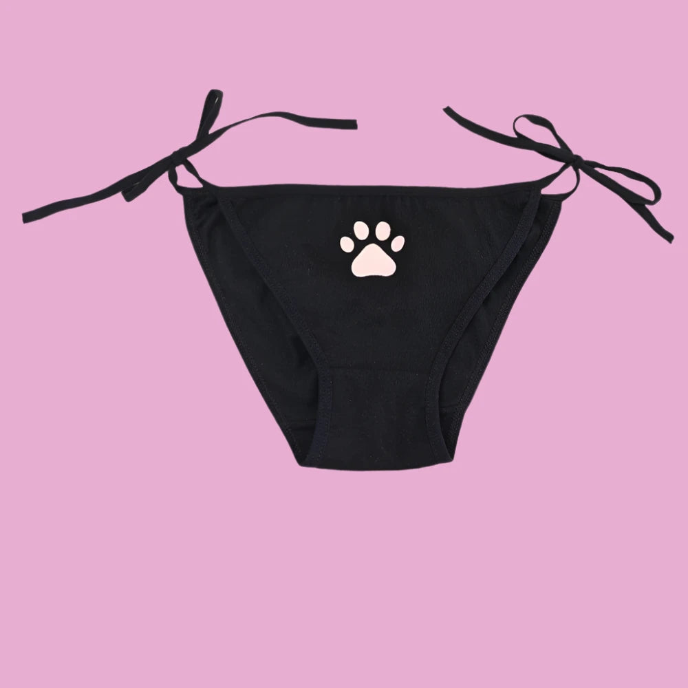 Purr-fectly Adorable Cat Paw Tie-Side Panties