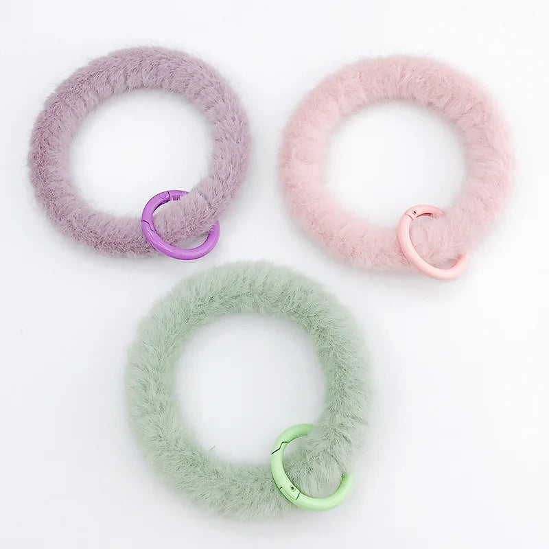 Fluffy Keychain Bracelet Chain