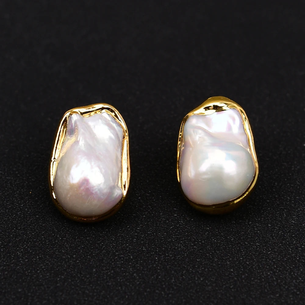 Baroque Pearl Stud Earrings