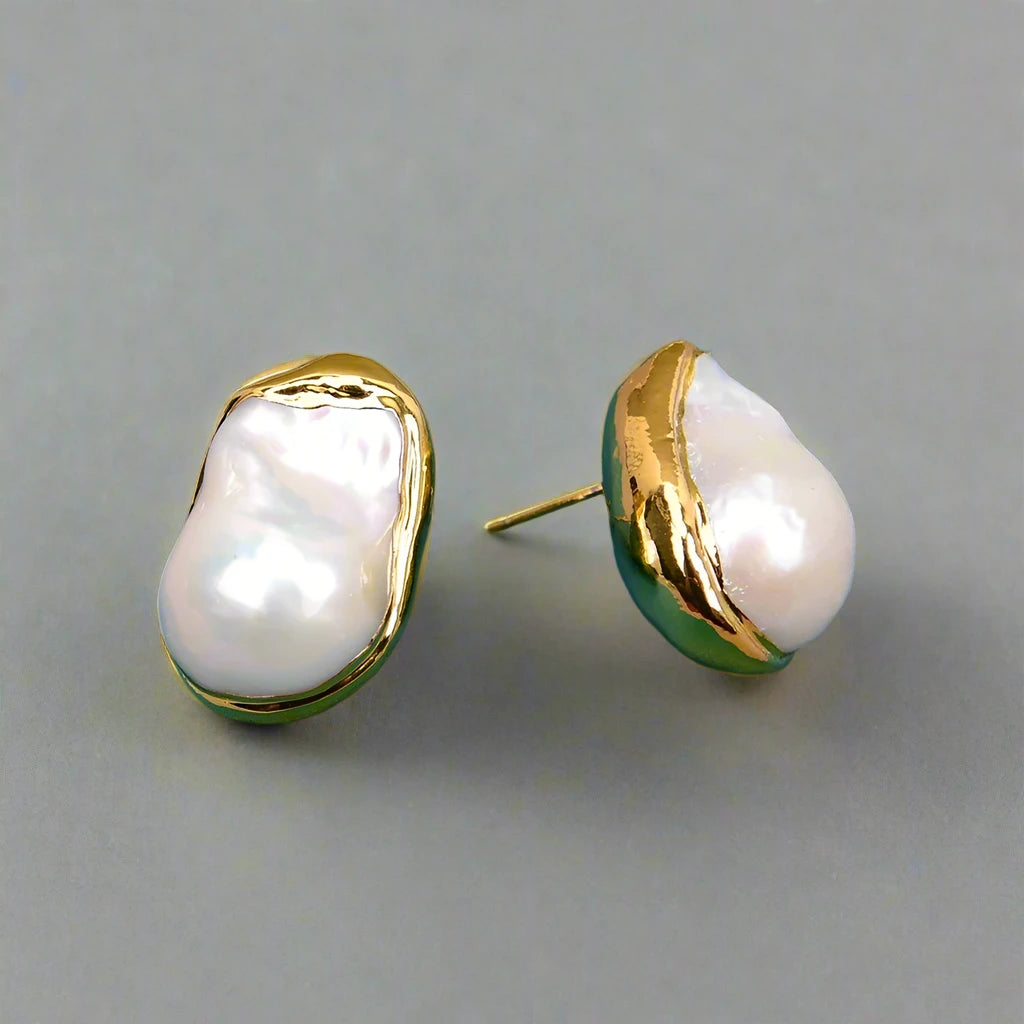 Baroque Pearl Stud Earrings