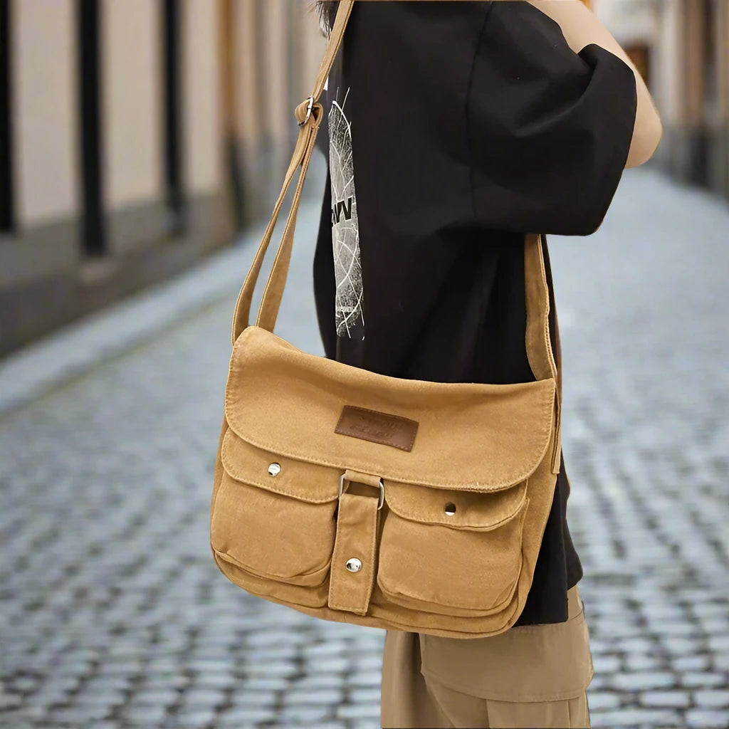 Grunge Canvas Messenger Bag